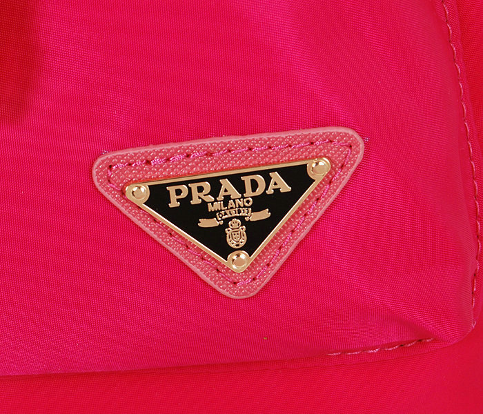 2014 Prada nylon drawstring backpack bag BZ1562 rosered